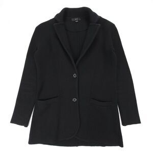 J CREW Merino Wool Knit Button Down Sweater Blazer Jacket Minimal XXXS Black